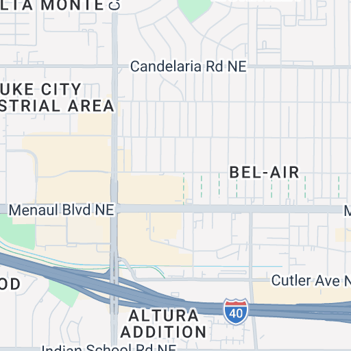 Map of Albuquerque region